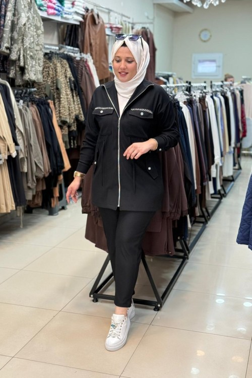 9824 CEBİ TAŞLI FİTİLLİ TAKIM Siyah