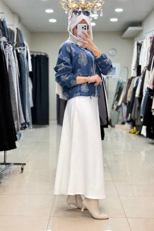 9849 Etekli Takım EKRU-LACİVERT