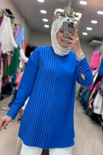 ADİN GÖMLEK Saks Mavisi