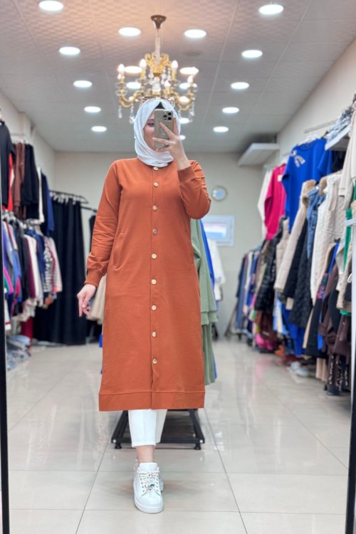 AKAY DÜĞMELİ KAP Kahverengi