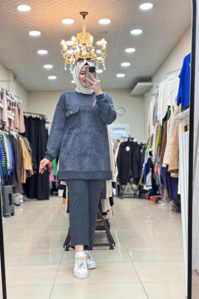 BASKI CEPLİ TAKIM Antrasit