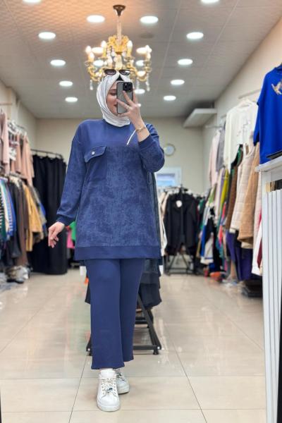 BASKI CEPLİ TAKIM Lacivert