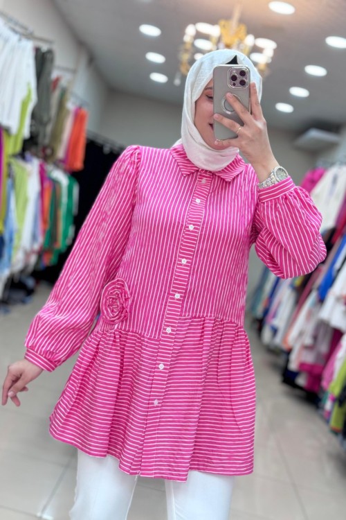Bella Güllü Tunik Pembe