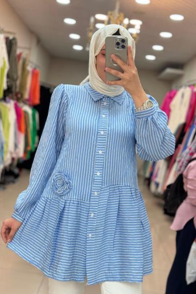 Bella Güllü Tunik Bebe Mavisi