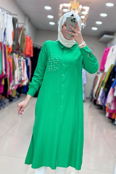 Bürümcük Uzun Tunik Benetton Yeşil