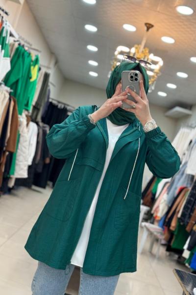 Cotton Ceket Zümrüt