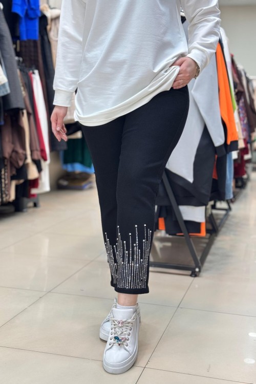 DENİM TAŞLI KOT Siyah