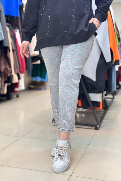 DENİM TAŞLI KOT Füme