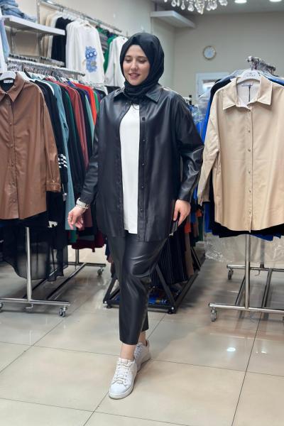 Deri Pantolon Siyah Siyah