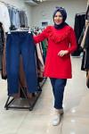 Düz Bel Büzgülü Pantolon Lacivert