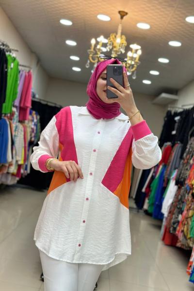 Garnili Gömlek Pembe