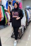 İKOLL LEOPAR BASKILI SWEAT 30054  Siyah