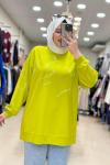 İKOLL TAŞ DETAYLI SWEATSHIRT Yağ Yeşili