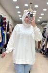 İKOLL TAŞ DETAYLI SWEATSHIRT Ekru