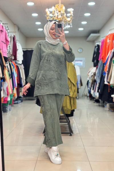 İTHAL DESEN VE TAŞLI TAKIM Yeşil