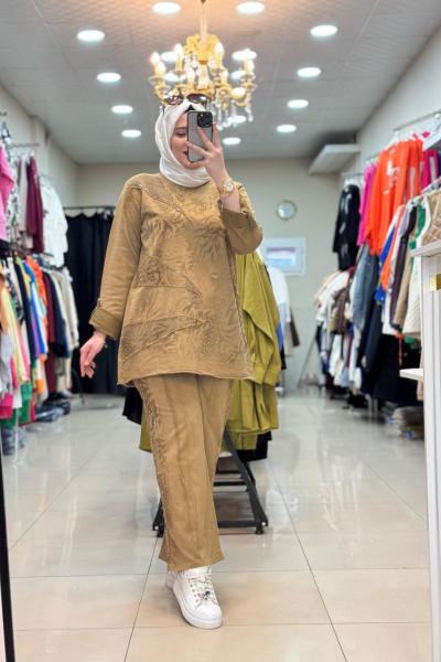 İTHAL DESEN VE TAŞLI TAKIM Yağ Yeşili