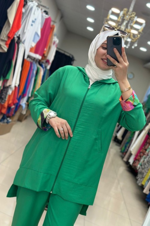 Kapşonlu Takım  Benetton Yeşil