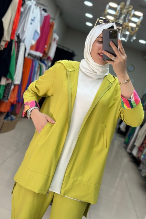 Kapşonlu Takım  Yağ Yeşili