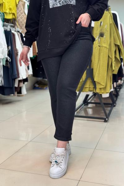 KEMERLİ DÜZ KOT PANTOLON  Siyah