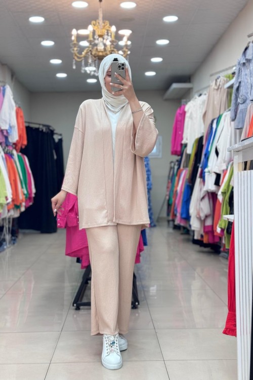 kimono takım Taş Rengi