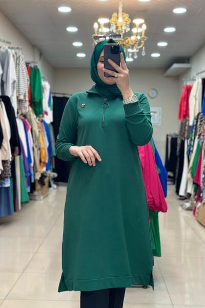 Kirazlı Tunik Yeşil Yeşil