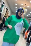 Kot Cep Detaylı Sweat Benetton Yeşil