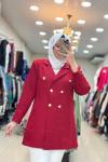 KRUVAZE BLAZER CEKET Kırmızı