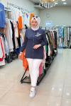 KUŞ TAŞ İŞLEMELİ GÖMLEK  Lacivert