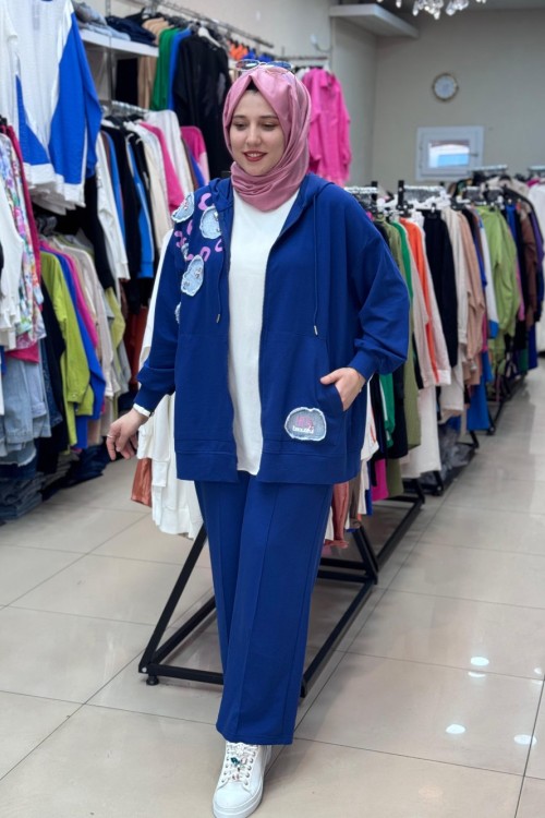 LEOPAR BASKILI TAKIM Lacivert