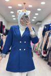 LEOPAR KOLLU BLAZER CEKET   Lacivert