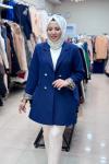 LEOPAR KOLLU BLAZER CEKET   Lacivert