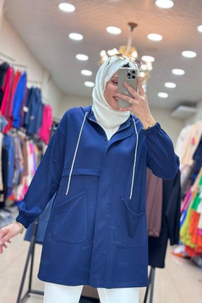 MODAL KUMAŞ COTTON CEKET  Lacivert