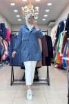 MODAL KUMAŞ COTTON CEKET  İndigo Mavi