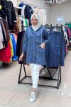 MODAL KUMAŞ COTTON CEKET  İndigo Mavi