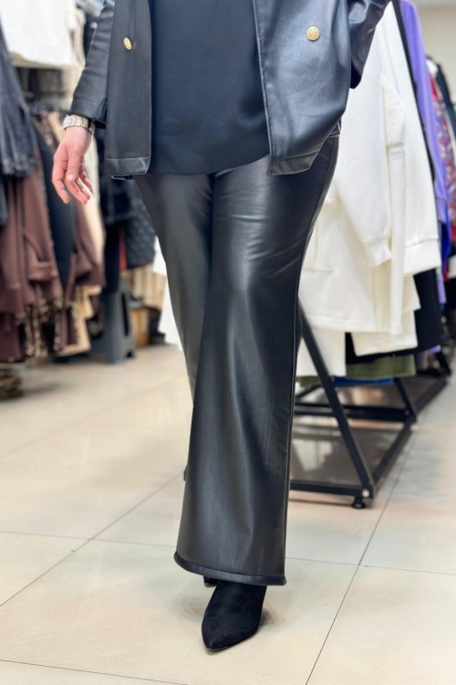 MODİVA İSPANYOL DERİ PANTOLON Siyah