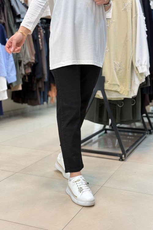 Mom jean pantolon Siyah