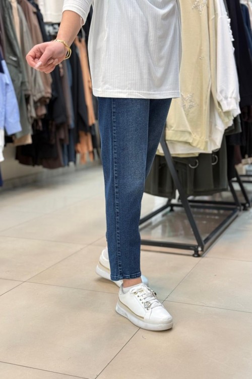 Mom jean pantolon Lacivert