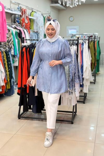 NARE GÖMLEK  İndigo Mavi