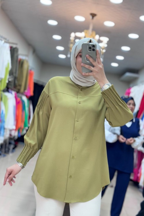 Nervürlü Gömlek  Haki