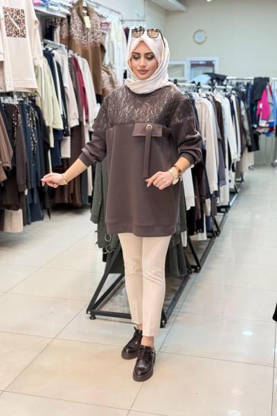 Nisa SweatShirt Acı Kahve