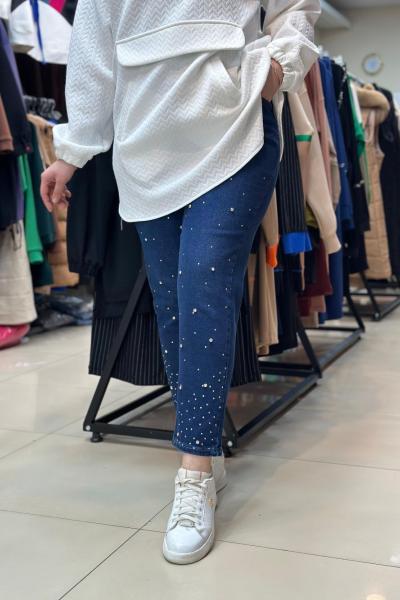 Noshe Likralı Dağınık Taşlı Kot Lacivert Lacivert