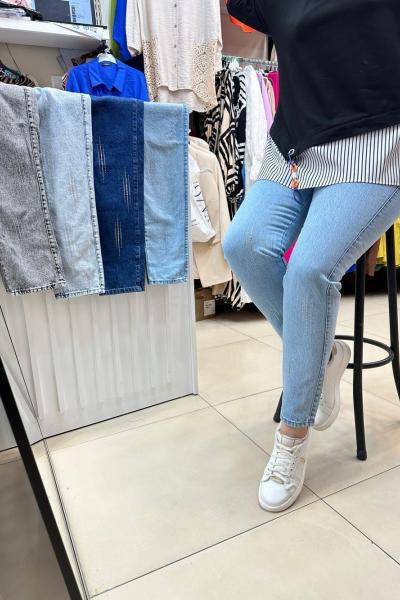 Noshe Taş İşlemeli Kot A. Mavi Açık Mavi