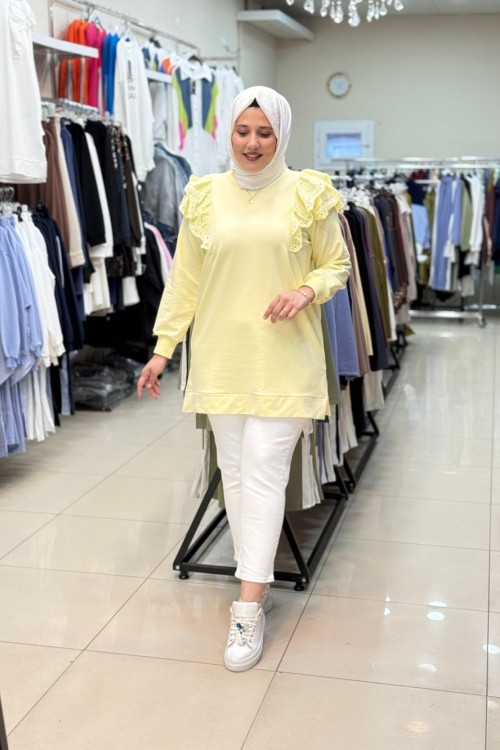 OMZU FIRFIR DETAYLI SWEATSHIRT Sarı