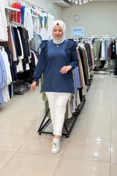 OMZU FIRFIR DETAYLI SWEATSHIRT Lacivert