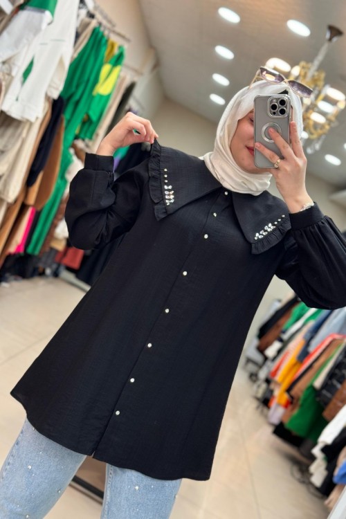 Önlük Yaka Siyah Siyah