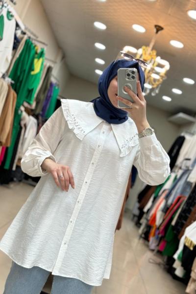 Önlük Yaka Ekru Ekru