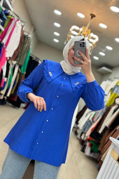 Önlük Yaka Saks Mavisi Saks Mavisi