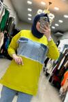 Önü Kotlu Sweat Yağ Yeşili