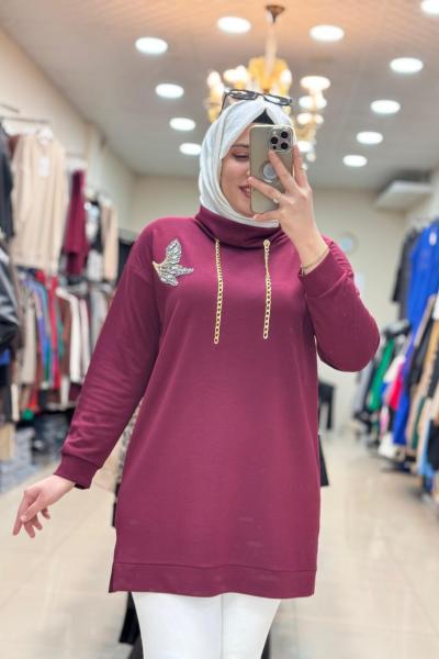 OYSHO BEYMEN TUNİK Bordo