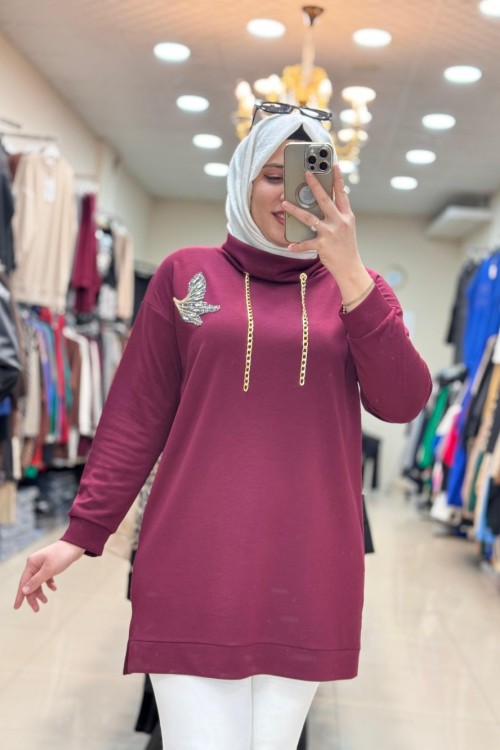 OYSHO BEYMEN TUNİK Bordo